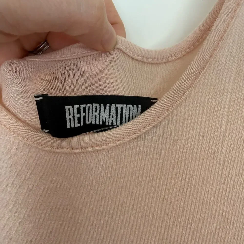 Reformation Pale Pink Fit & Flare Dress - Picture 3 of 5